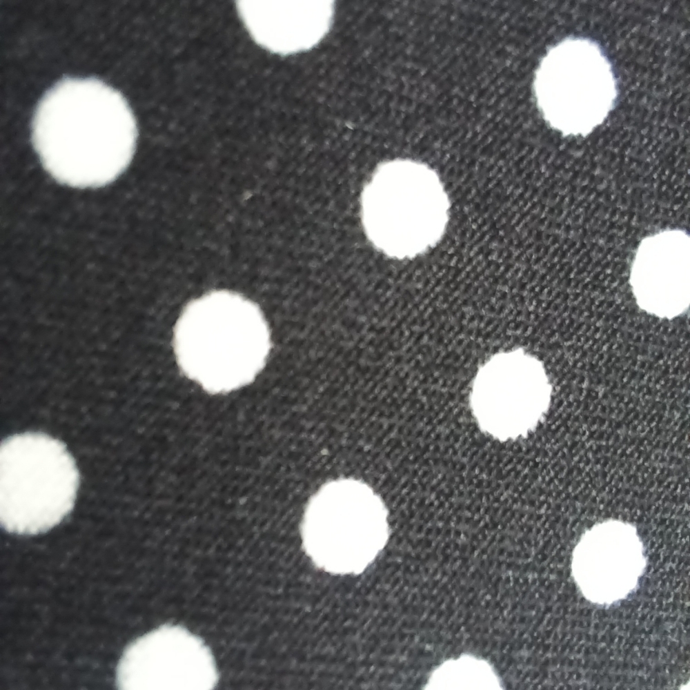 Black & White Polka Dot Print Spandex Fabric. - Picture 2 of 5